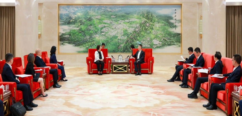 陈书平会见奥的斯全球公司董事会主席、首席执行官兼总裁朱蒂一行